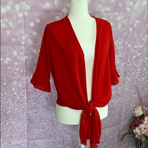 Front tie blouse, fits loosely or tightly tied, your choice - Picture 9 of 13